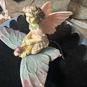 Signed and numbered Fairy Figurine on Butterfly